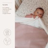 Gebreid wiegdeken - Gebreid stripe purple pink/soft pink